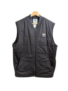 Vintage Y2K Adidas Sportswear Streetwear Trefoil Vest Black M Quilted